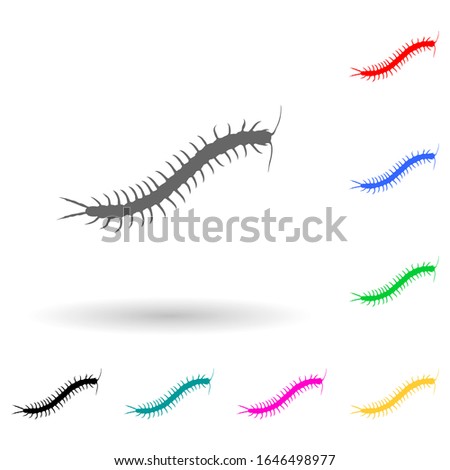 centipede multi color style icon. Simple glyph, flat vector of insect icons for ui and ux, website or mobile application