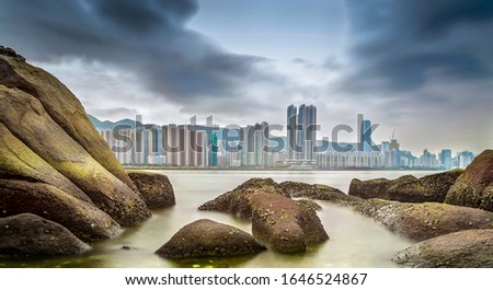 The view of Hong Kong skyline from different perspective