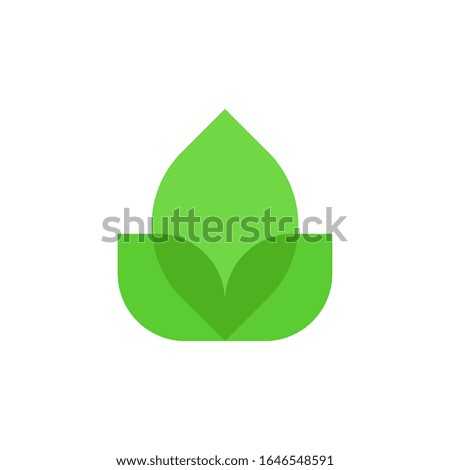 green leaf icon using line style. clean and modern business logo identity vector design