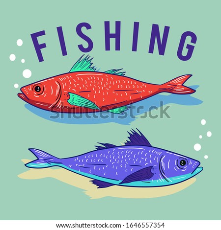 Trout fishing emblems, labels and design elements. vector illustration
