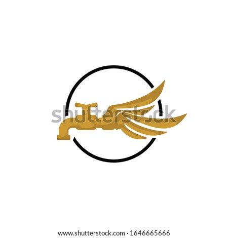 Modern plumbing service logo silhouette editable EPS vector file. Spigot icon. For business man and company, future work or job. Simple bold design. Apply to web site, mobile phone apps, wall decor