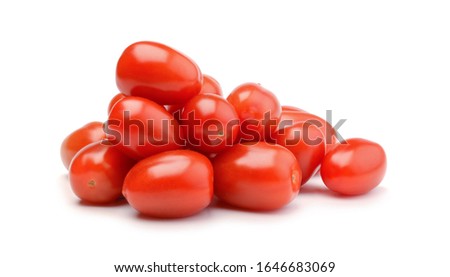 Pile of cherry tomatoes isolated on white background Royalty-Free Stock Photo #1646683069