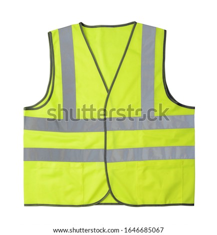 Yellow reflective vest isolated on white background Royalty-Free Stock Photo #1646685067