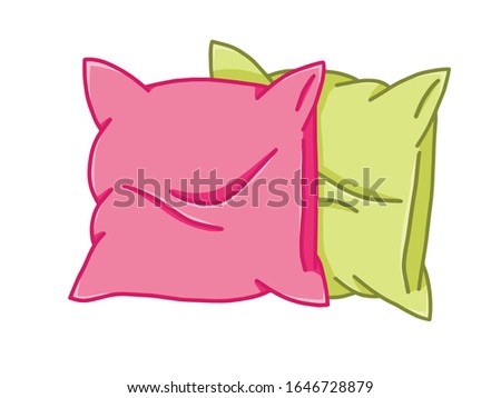 Cozy pillows on a white background