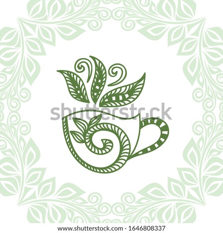 Beautiful green tea. Vector illustration