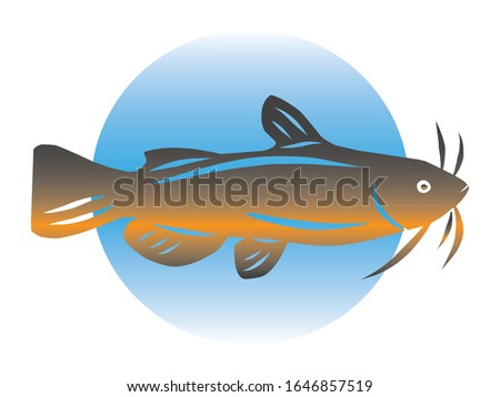 vector image of a brown bullhead fish