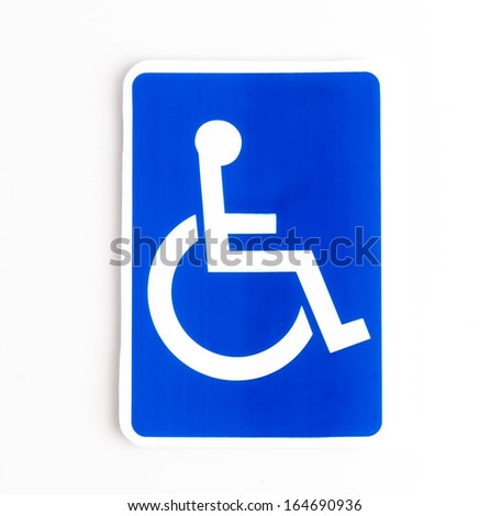 disabled sign on isolated white background