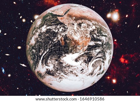 Planet earth in space, full planet. The elements of this image furnished by NASA.
