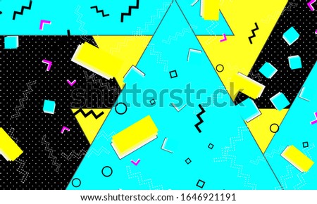 Fun pattern. Memphis style. Abstract retro background. Vector Illustration. Hipster style 80s-90s.