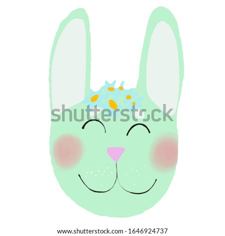 Happy Easter greeting card, poster, with cute, sweet hand drawn