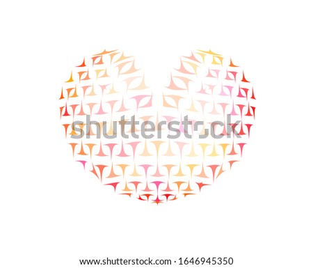 Vector abstract pink orange red heart.