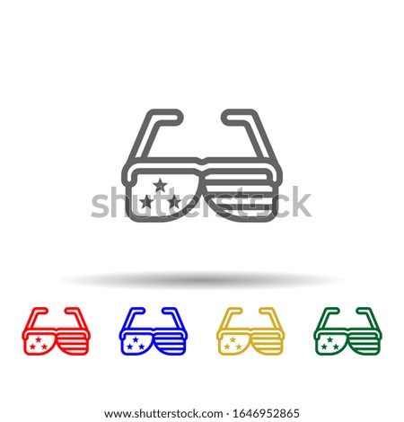 Sunglasses, usa multi color style icon. Simple thin line, outline vector of 4th of july icons for ui and ux, website or mobile application