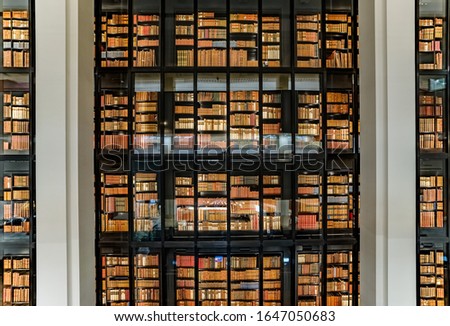 British library wall of books