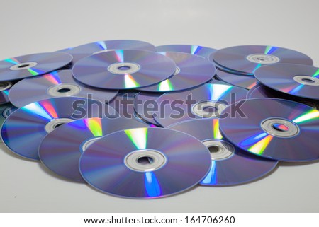 cd roms. CD & DVD disk on white background