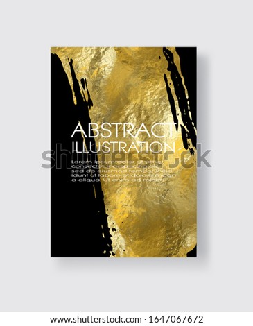 Vector Black and Gold Design Templates for Brochures, Flyers, Mobile Technologies, Applications, Online Services, Typographic Emblems, Logo, Banners and Infographic. Golden Abstract Modern Background.