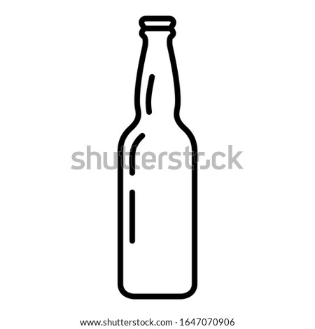 Vector Outline Glass Beer Bottle Icon