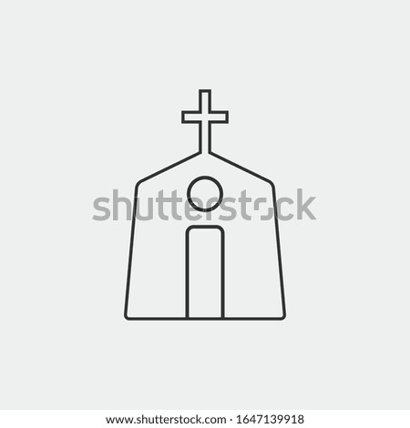 Church christian vector icon illustration sign