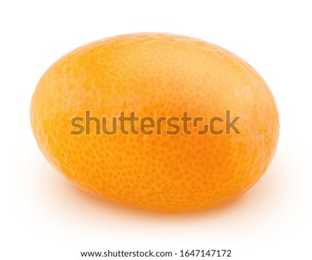 Whole kumquat isolated on a white background.