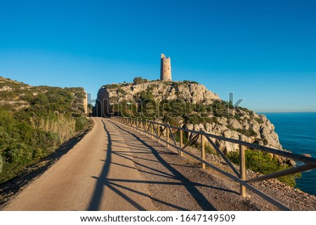 The green road from Oropesa to Benicassim, Costa Azahar, Spain Royalty-Free Stock Photo #1647149509