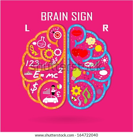 Creative left and right brain Idea concept background design for poster flyer cover brochure ,business dea ,abstract background.vector illustration 