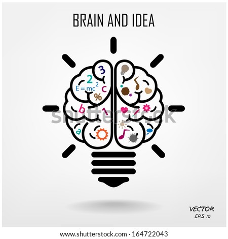 Creative brain Idea concept background design for poster flyer cover brochure ,business dea ,abstract background.vector illustration 