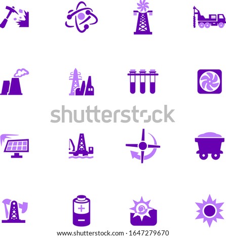 Fuel Power generation vector icons for user interface design