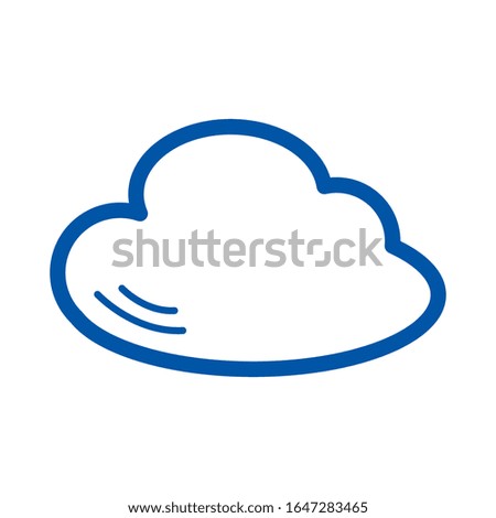 Line weather forecast  icon of cloud isolated on white background. Cloud storage symbol  in modern style. For web site design and mobile apps. Vector illustration