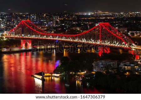 Story Bridge lit after dark, Brisbane.