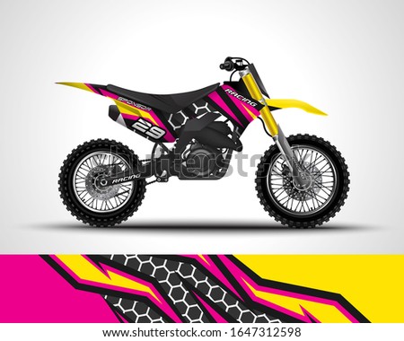 Motocross wrap decal and vinyl sticker design.