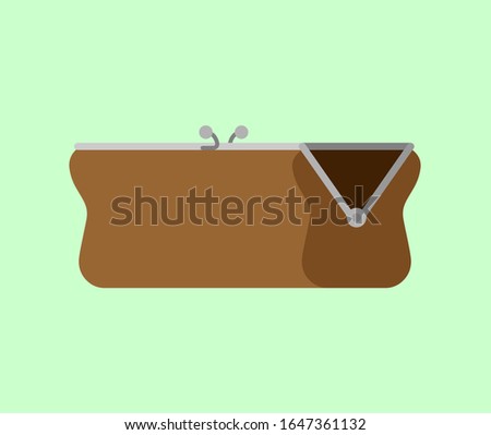 Retro open Wallet isolated. Old purse. vector illustration