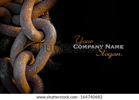 Close-up shot on rusty old chains