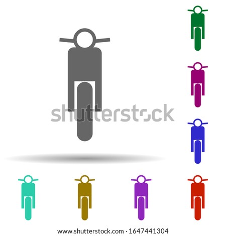 Front view motorbike, transport in multi color style icon. Simple glyph, flat vector of transport icons for ui and ux, website or mobile application