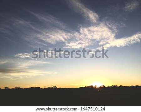 Cloudy calm Sunset Australia Countryside