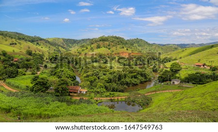 Santa Maria de Itabira/Minas Gerais/Brazil - JAN 04 2013: Partial view of the Tanque River in the countryside