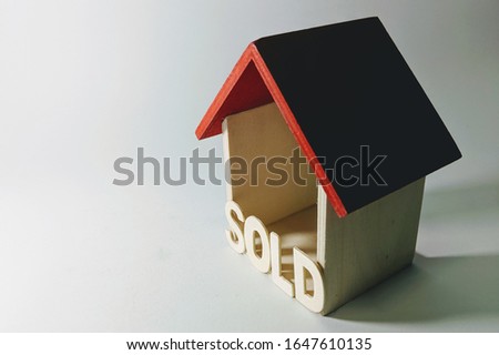 Sold House. Concept of selling a house,