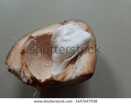 coconut. White cream of green coconut.