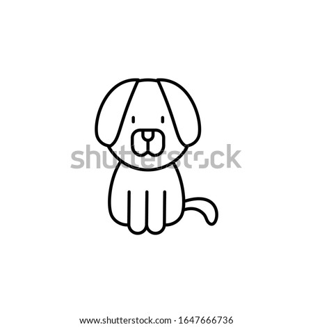 dog icon. Simple thin line, outline of Petshop icons for UI and UX, website or mobile application on white background