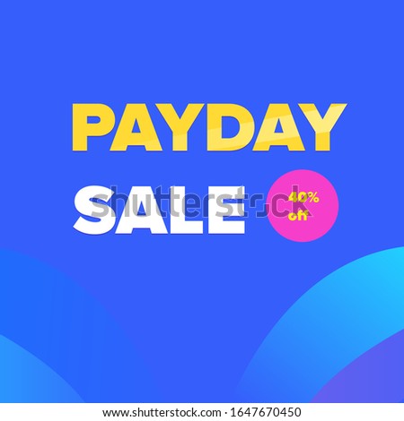 Payday Sale 40% Blue Background Illustration