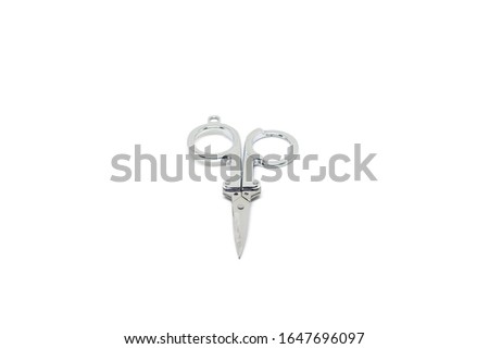 Stainless scissors isolated on white background