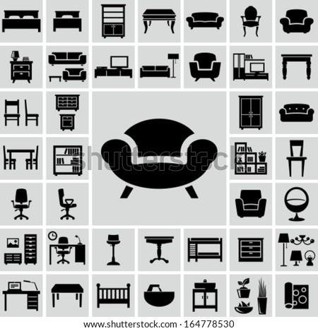 Furniture icons Royalty-Free Stock Photo #164778530