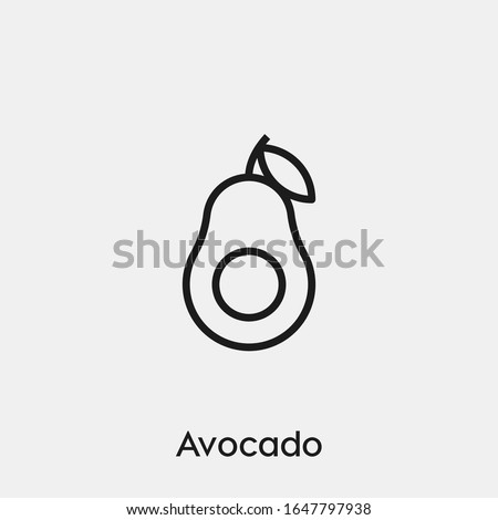 avocado icon vector. Linear style sign for mobile concept and web design. avocado symbol illustration. Pixel vector graphics - Vector. Royalty-Free Stock Photo #1647797938