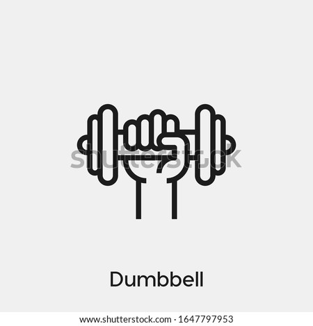 dumbbell icon vector. Linear style sign for mobile concept and web design. dumbbell symbol illustration. Pixel vector graphics - Vector. Royalty-Free Stock Photo #1647797953