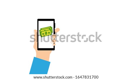 smartphone screen with wallet and credit cards on screen