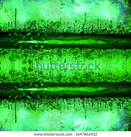 Abstract creative images imagining futuristic space life and living landscape in shades of emerald green