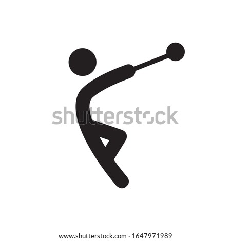 Hammer throw icon isolated on white background