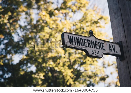 Windermere Avenue vintage road sign
