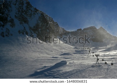 Ski area of Stubai glacier, Austria