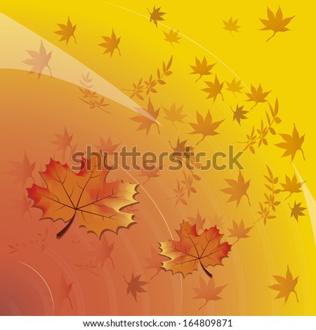 Vector Background With Autumn Leaves And Space For Text