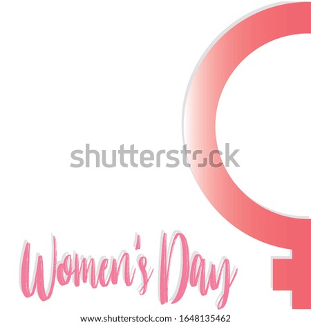 Womens day card with a woman symbol - Vector illustration