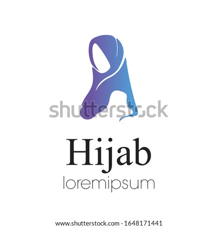 Hijab Logo or Symbol with blue gradation for Online or Offline store